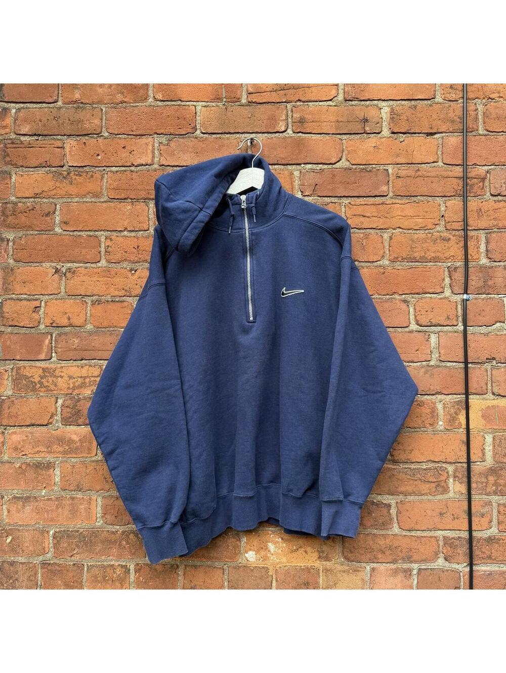 Vintage Nike swoosh 1/4 zip hoodie 90s L/XL